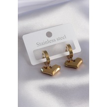 Ezoconcept 316l Çelik Gold Renk Kalp Model Kadın Küpe