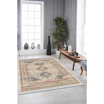 Çok Renkli Vintage Dokuma Pamuk Taban Kaymaz Kilim Klm168n11