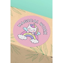 Magical Work Unicorn Gökkuşağı Sticker 3x3cm St2217 Çok Renkli