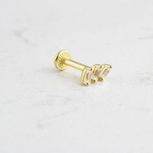 Glorria Altın 3 Baget Tragus Piercing Sarı