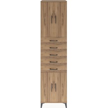 Hyperion Dolap 3 Raflı 5 Çekmeceli 4 Kapaklı 60x44x243 Çam-çam Çam
