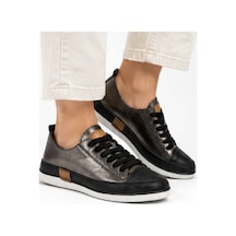 N Napa Shoe Np.8260.platin Deri Napa Shoe Kadın Hakiki Deri Comfort Sneaker Günlük Bağcıklı Casual Ayakkabı
