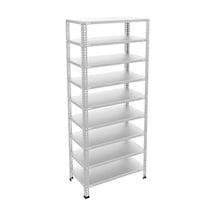 9 Katlı Galvaniz Çelik Raf - Depo, Arşiv, Kiler, Dosya, Market Rafı 31x93 Cm-250 Cm-0.70 Mm