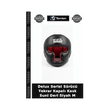 Delux Serisi Sürücü Tekrar Kapalı Kask Suni Deri Siyah M