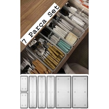 Bade 7 Parça Çekmece Içi Kaşıklık Mutfak Düzenleyici Organizer Ça Şeffaf