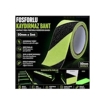 Fosforlu Kaydırmaz Bant 50mm X 5mt Çapraz Yeşil Fosforlu Merdiven Ve Zemin Bandı Bant Marketim