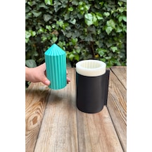 Rufus Concept Baton Dalgalı Orta Silikon Mum Kalıbı Beyaz