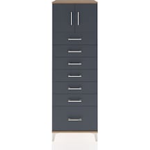 Hyperion Dolap Tek Raflı 7 Çekmeceli 2 Kapaklı 60x44x182 Çam-antrasit Atlas Çam