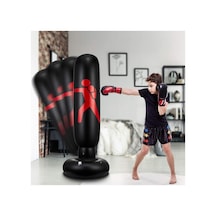 160 Cm Karate Desen Şişme Boks Torbası Siyah