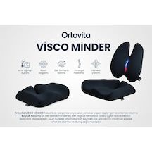 Yeni Nesil Visco Ortopedik Ergonomik Oto Ofis Koltuk Sandalye Bel Destek Minderi Ve Visco Oturma Minderi 2 Li Set Geometrik Siyah