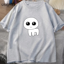 Flood Of Style Tbh Yaratık T Shirt Erkekler Otizm Yaratık T-shirt Yaz Pamuk Kısa Kollu O Boyun Erkek Giyim T Gri
