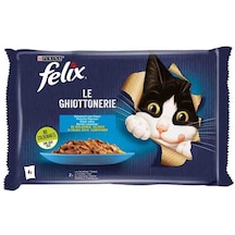 Felix Multipack Somonlu Ve Ton Balıklı Yetişkin Kedi Yaş Maması 4x85 Gr
