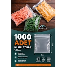 Kilitli Torba 9x11 Cm 1000 Adet Şeffaf Kilitli Buzdolabı Poşet Kına Çerez Poşeti Saklama Poşeti