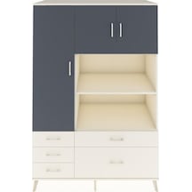 Kronos Dolap 7 Raflı 5 Çekmeceli 3 Kapaklı 132x59x195 Aytaşı-antrasit/aytaşı Antrasıt/aytası
