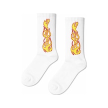 Carnaval Socks Beyaz Alev Desenli Renkli Çorap Çok Renkli