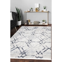 Mariesse Home Modern Desenli Dekoratif Saçaklı Oturma Odası Ve Salon Halısı Gri
