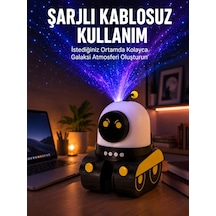 Robot Tasarımlı Bluetooth Hoparlörlü Yıldızlı Gökyüzü Projektör Yeni Nesil Mh-hs8129-1720 Çok Renkli