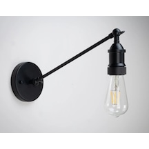 Riolight Modern1 Siyah Çift Mafsallı 1xe27 Duylu Metal Duvar Apli Siyah
