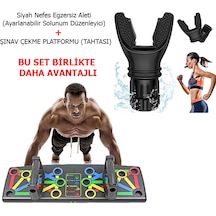 Şınav Çekme Tahtası Push Up Standı Ve Nefes Egzersiz Aleti Seviye Ayarlanabilir Solunum Düzenleyici Seti