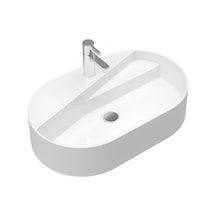 Seramiksan Livello Tezgah Üstü Yuvarlak Batarya Delikli Lavabo 65 CM