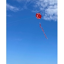 Naylon Altıgen Uçurtma - Bayraklı - Orta Boy