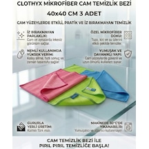 Mikrofiber Cam Temizlik Bezi 40 40 Cm 3 Adet - Mavi-mavi-mavi