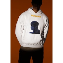 Sevbano Berserk Anime Dizi Serisi Baskılı Unisex Oversize Hoodie Beyaz