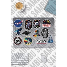 Nasa Uzay Temalı Sticker Etiket Seti - Laptop Notebook Telefon