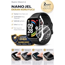 Redmi Watch 6 Uyumlu Nano Jel Ekran Koruyucu 2 Adet Darbe Emici Tam Kaplayan