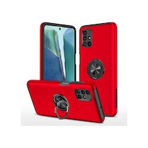 Samsung Galaxy M51 Uyumlu Kılıf Elit Yüzüklü Kapak - Kırmızı