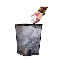 Reader Mesh Çöp Kovası, Atık Kağıt Sepeti, Kare, Ofis, Metal Örgü, 9.8 "u X 9.8" G X 12.25" H, 4'lü Set, Siyah 10l Siyah