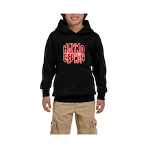 Zepplin Giyim Hayko Cepkin Neon Siyah Çocuk Kapşonlu Sweatshirt