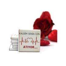 Dark Brown KALBİM SENİN İÇİN ATIYOR Yazılı Madlen Çikolata Bitter ve Sütlü 72 Adet