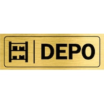 Depo Kapı Yazısı Metal Kapı Isimliği Gold 23 X 8 Cm Gold