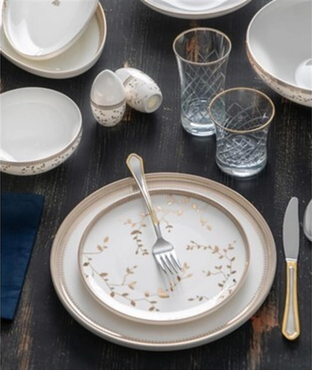 Şirin Eşyalarım Serafina 57 Parça Porselen 12 Kişilik Yemek Takımı Süt Beyazı