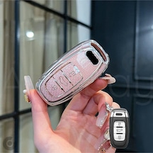 Audi A1 A3 A4 A5 A6 A7 A8 Q3 Q5 Q7 S4 S5 S6 S7 S8 R8 Tt Elmas Kesim Tpu Anahtar Kılıfı Pembe