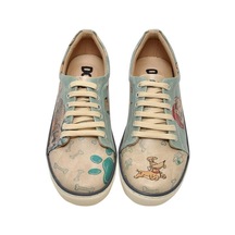 Kadın Vegan Deri Yeşil Sneakers - Sleeping Dogs Tasarım Çok Renkli