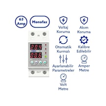 Tovpd1-60-ec 60a 230v Ayarlanabilir Aşırı - Düşük Gerilim Ve Akım Koruma Rölesi