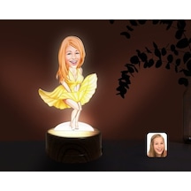 Kişiye Özel Marilyn Monroe Karikatürlü Dekoratif 3D Biblo Led Işı