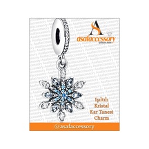 Işıltılı Kristal Kar Tanesi Charm Gümüş