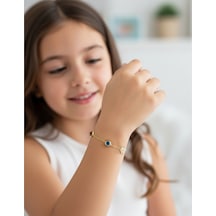 Mineli Çocuk Bilekliği - Uğur Böceği, Nazar Boncuğu, Çiçek Sarı