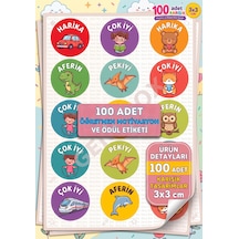 Öğretmen Motivasyon Ve Ödül Etiketi 3x3 Cm 100 Adet Karışık Ödül Sticker Seti Anaokulu Ve İlkokul İçin Renkli Diğer