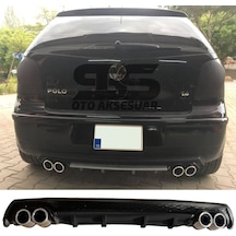 Volkswagen Polo Mk4 Difüzör Arka Tampon Eki 4 Egzoz Çıkışlı Siyah