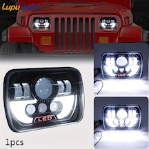 Motion003 Lupuauto 1 Adet 12.7x17.78cm Led Kare Baslikli Far Beyaz Drl H4 Farlar Kamyon Offroad
