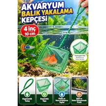 Akvaryum Balık Yakalama Kepçesi 4 İnç 10 Cm Fileli 33 Cm Saplı Balık Kepçesi Temizlik Aksesuarı File