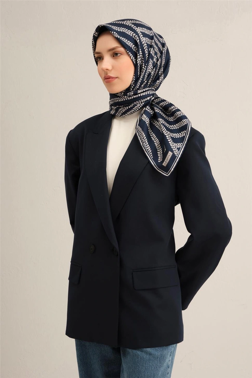 Armine Klasik Desenli Saf İpek Twill Eşarp 9351d 07 Laciver