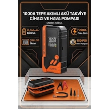 Auhma Akü Takviye Cihazı -Powerbank Özellikli Çantalı Akü Takviyeli Oto Hava Kompresör