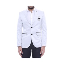 Çift Düğmeli Mono Yaka Armalı Krem Ceket -wessi Krem