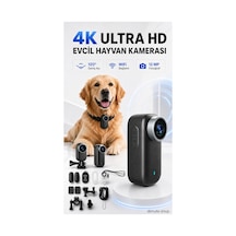 4k Ultra Hd Wifi Evcil Hayvan Kamera Pro Kiti Giyilebilir Kablosuz Aksiyon Kamerası Siyah - 783771403 Siyah