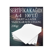 A4 Sertifika Kağıdı Kalın 100 Adet Gramajlı Fotokopi Kağıdı 200 Gr Tüm Yazıcılara Uyumlu 21x29.